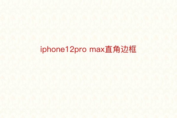 iphone12pro max直角边框